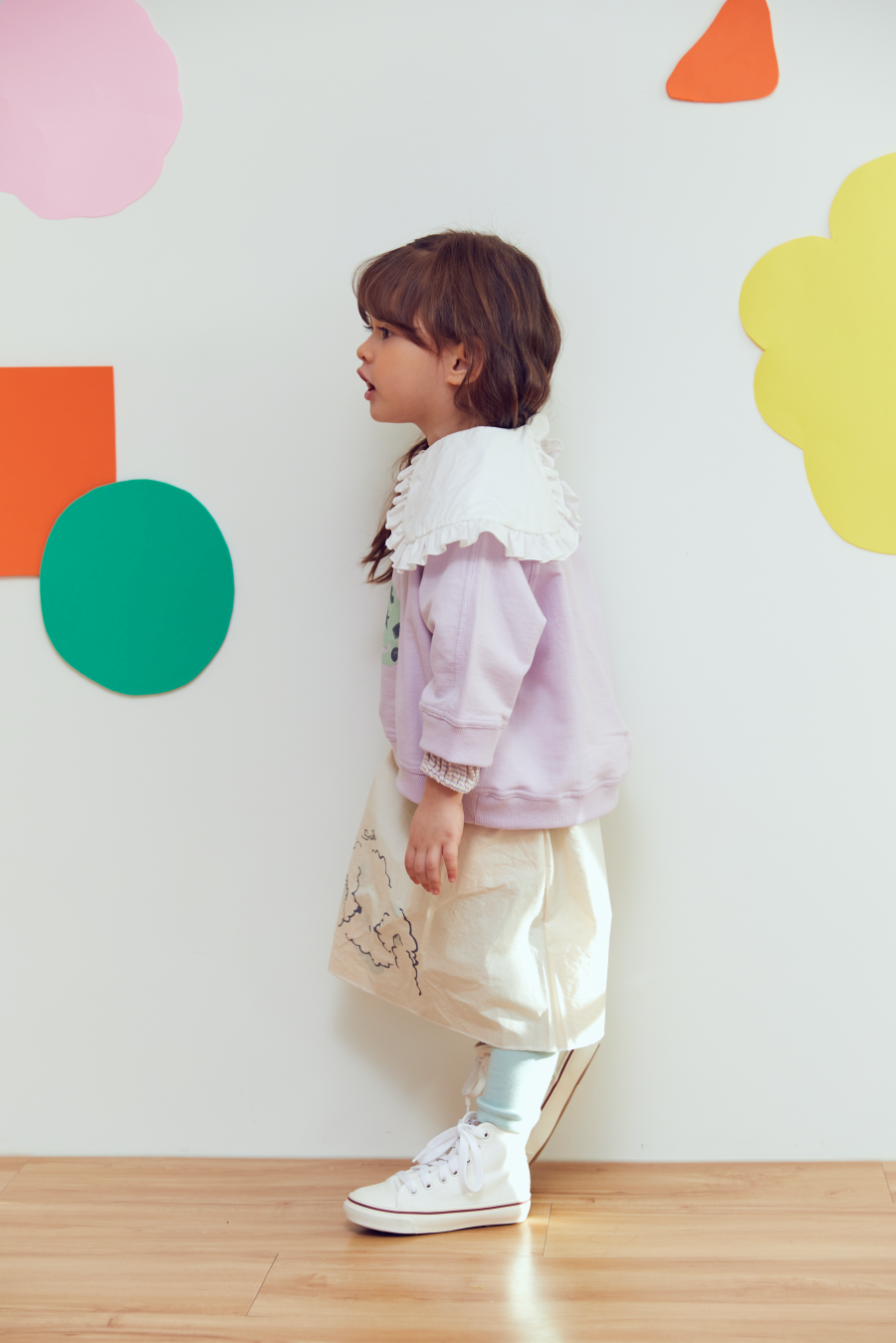 韓國 MINIATURE - 花貓好朋友大學T-紫