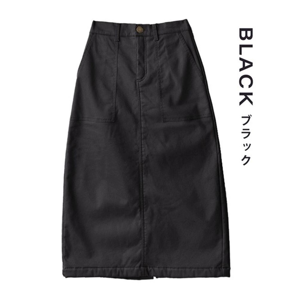 日本 zootie - BB防風 激暖刷毛長裙-純黑