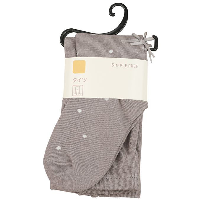 akachan honpo - 褲襪-點點蝴蝶結-灰色