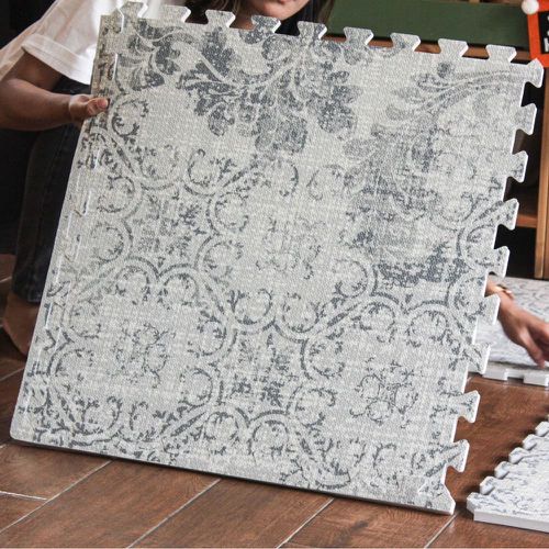 秘境沙灘-復古系列巧拼-灰色 (單片58*58cm)-六片入