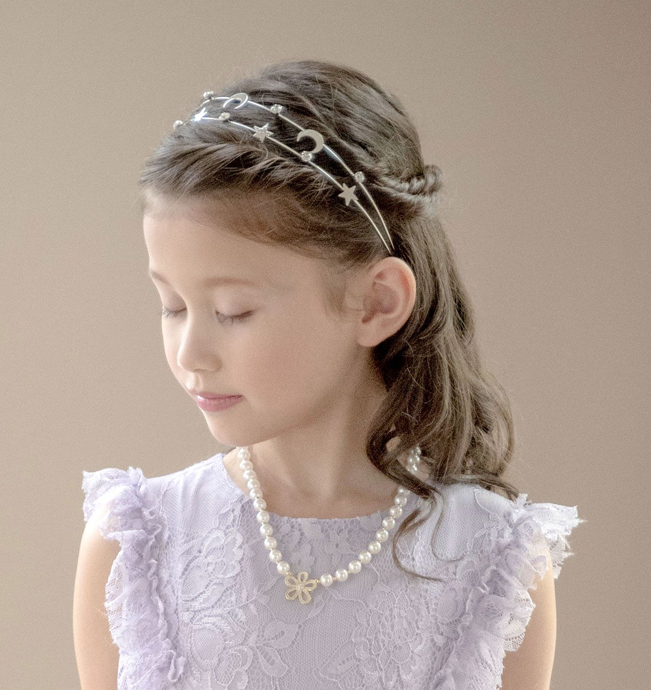 日本 Catherine Cottage - 星星月亮水鑽閃耀髮箍-金色