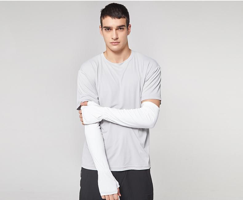 抗UV冰絲防曬袖套(透氣網眼)-男款-深灰色