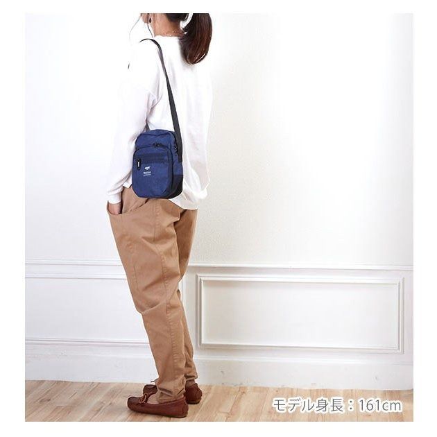 日本 Anello - 迷你多收納斜挎包肩背包-橘色 (21x16x6cm 肩背長約62~117cm)-197g