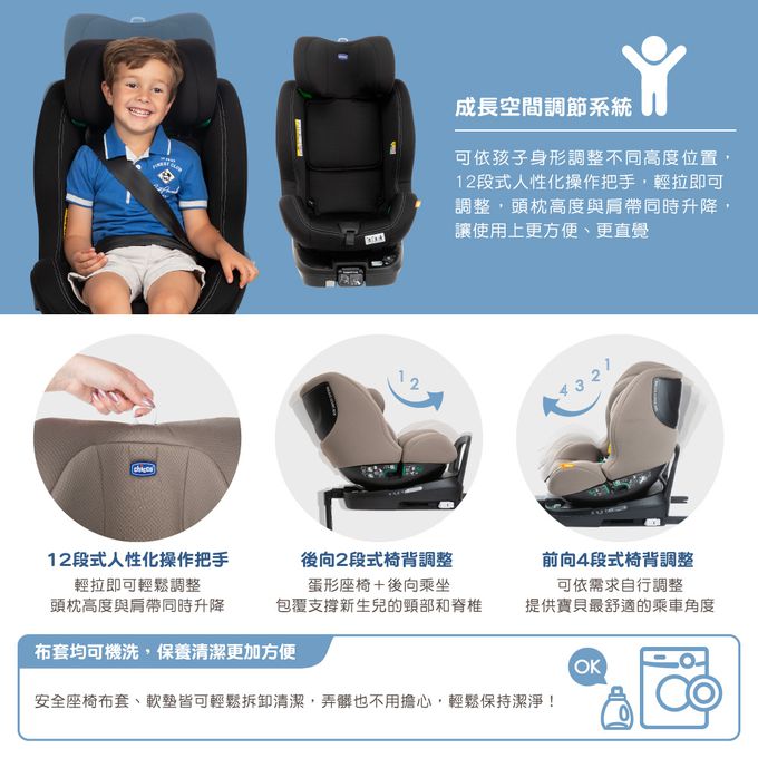 義大利 chicco - Seat3Fit Isofix安全汽座-印墨藍
