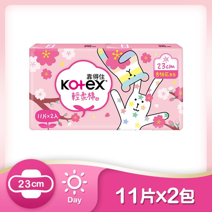 Kotex  靠得住 - 輕柔棉宇宙人杏桃花(日薄)23cm 11片x2包x6組