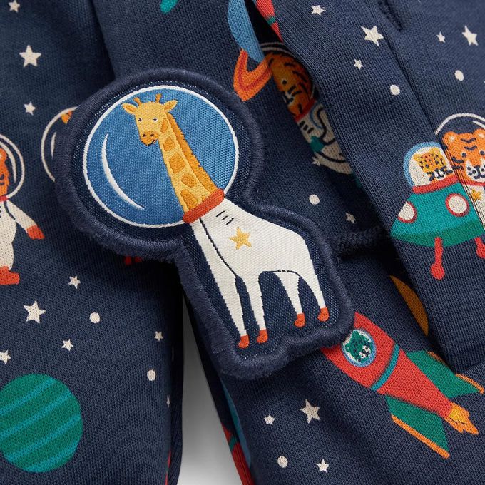 英國 JoJo Maman BeBe - 雙面穿100%純棉保暖連帽外套-飛向宇宙