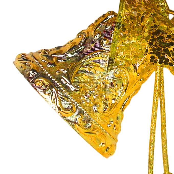 MODACore 摩達客 - 摩達客台製精緻12吋聖誕快樂英文字牌雙鐘吊飾-燦金系（歐美外銷人氣品）