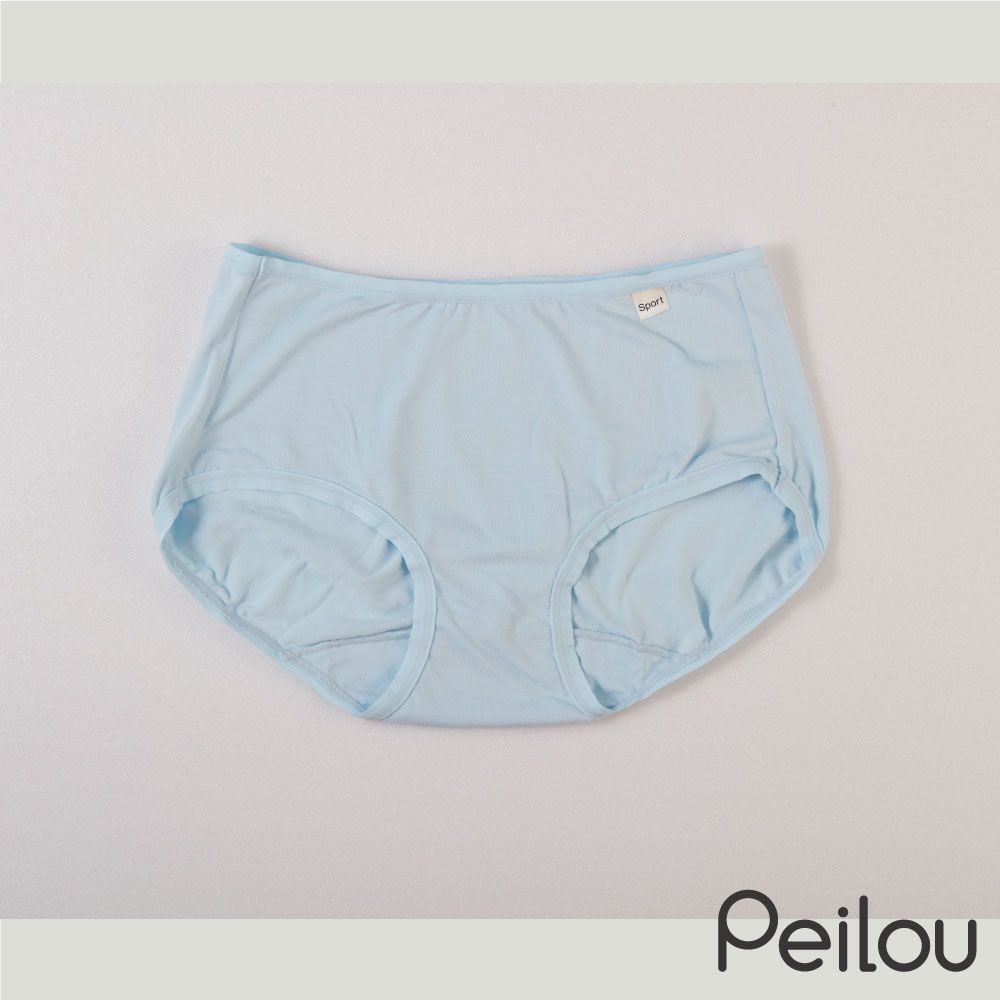 貝柔 Peilou - 竹炭吸濕排汗中腰三角褲-藍色
