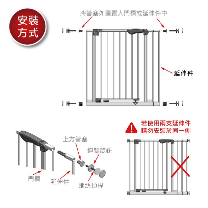 YEAGLE - 門欄延伸件12.4公分-TSG048-E002-白