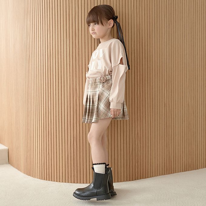 日本 Lycee mine - 休閒印花寬版開口長袖上衣-LOVLEY-粉紅