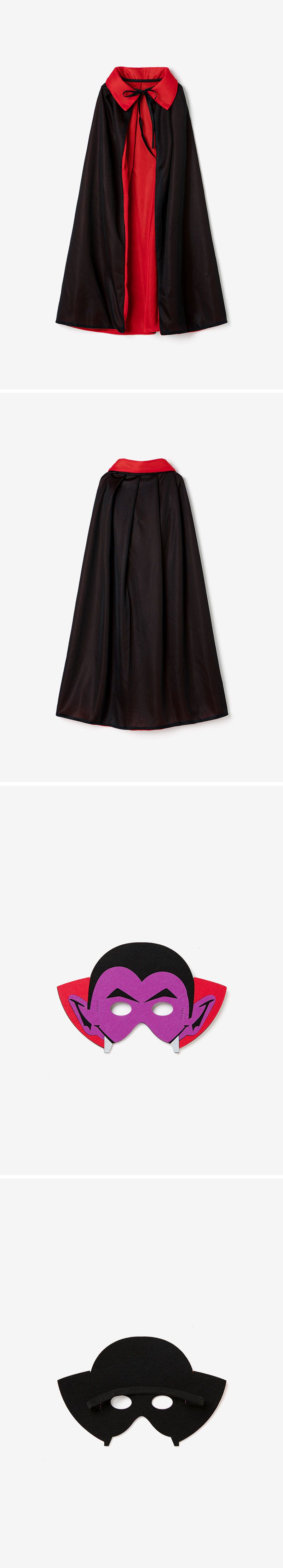 韓國 OZKIZ - 吸血鬼披風面具2件組-黑 (FREE)