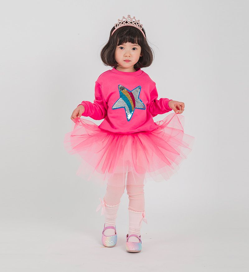 韓國 OZKIZ - 閃亮變色長袖大學T-深藍流星