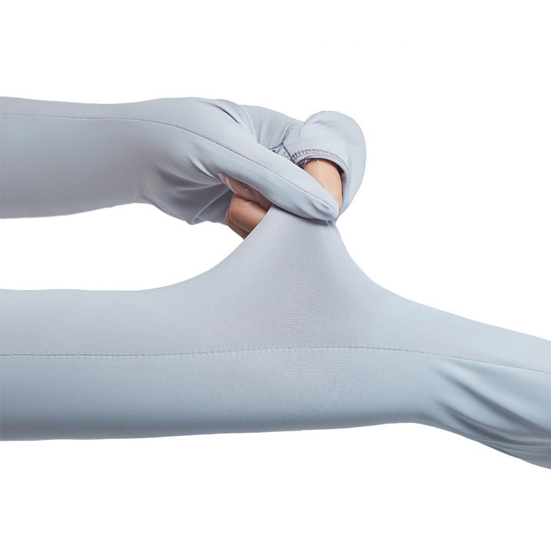 UPF50+成人冰絲涼感防曬袖套-可翻蓋款-黑色