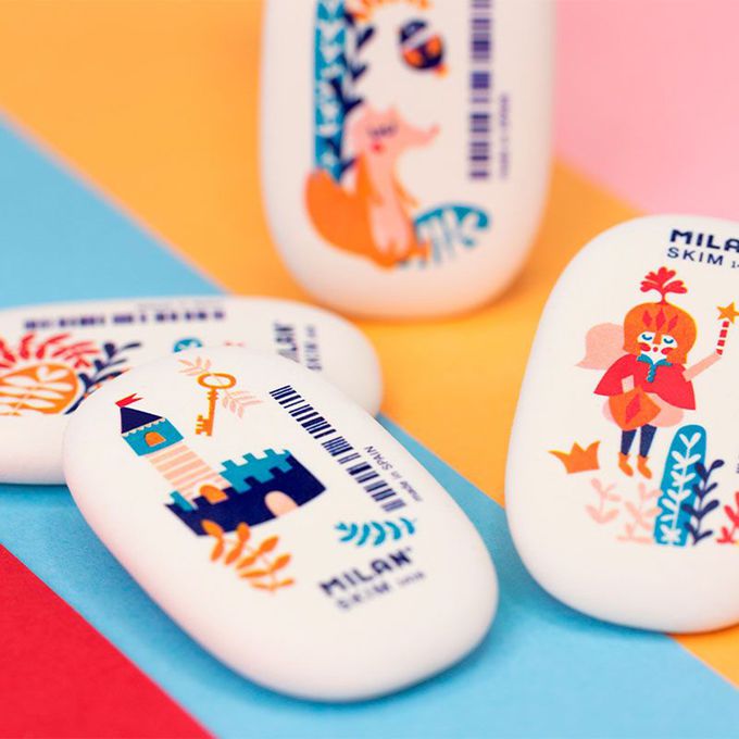 MILAN - 橢圓橡皮擦1416_故事森林(4入組)