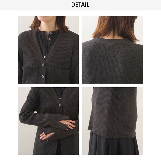 日本 OMNES - 都會感V領排扣混嫘縈針織外套-白