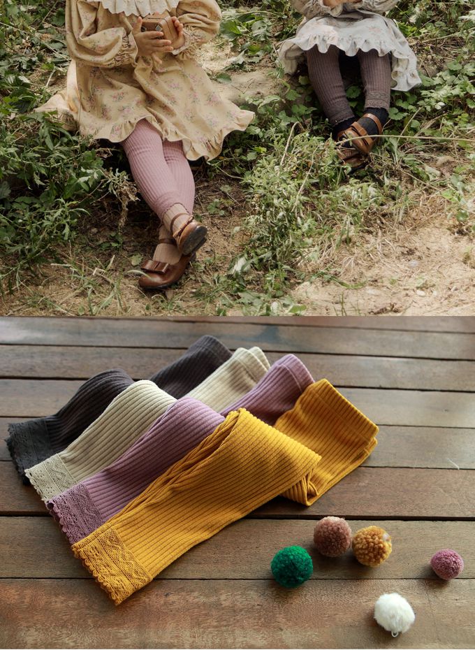 韓國 Puellaflo - 換季首選！鬆緊腰彈性內搭褲-淺卡其