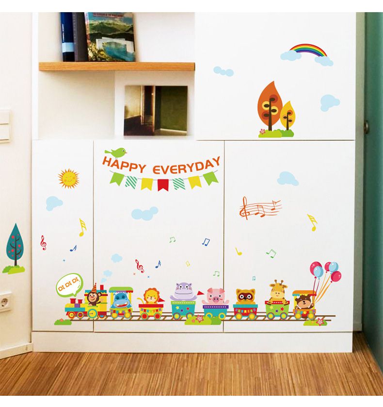 JB Design - 時尚壁貼-動物小火車 (60cm*90cm)