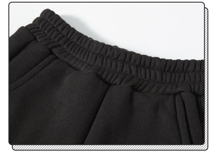 加絨腰鬆緊束口休閒長褲-灰色小恐龍-杏色