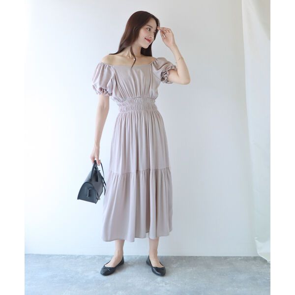 日本 BLUE EAST - 甜美氣質泡泡袖收腰洋裝-薄荷綠