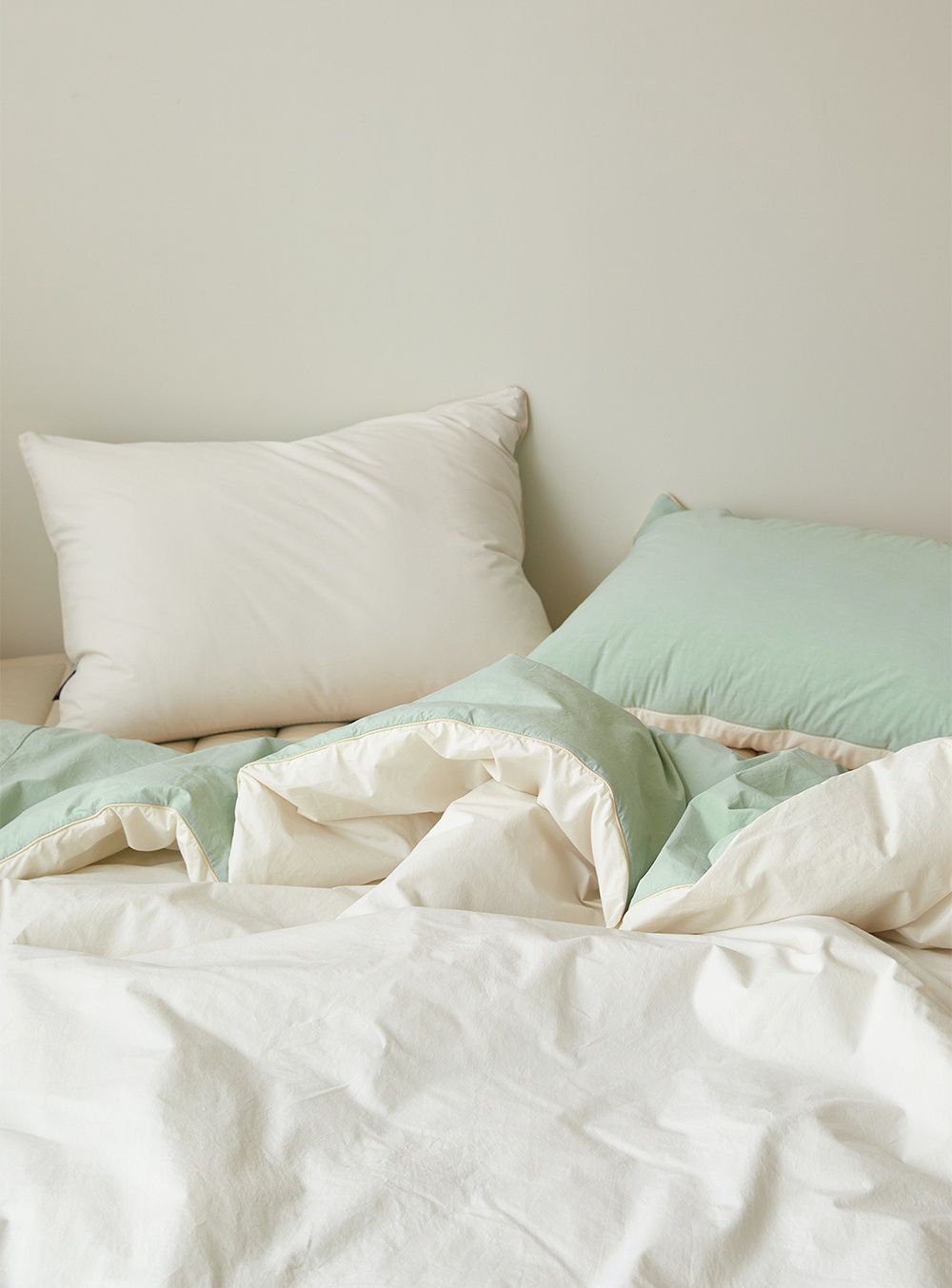 韓國 Maatila - 可水洗雙色高密度60支棉棉被(贈收納袋)-薄荷葉茶