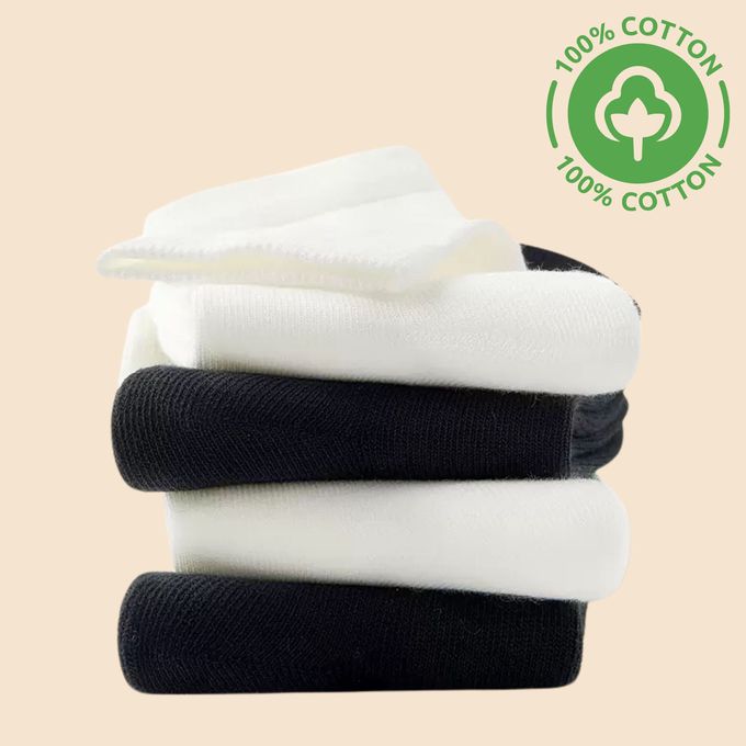 百搭必備黑白純棉中筒棉襪