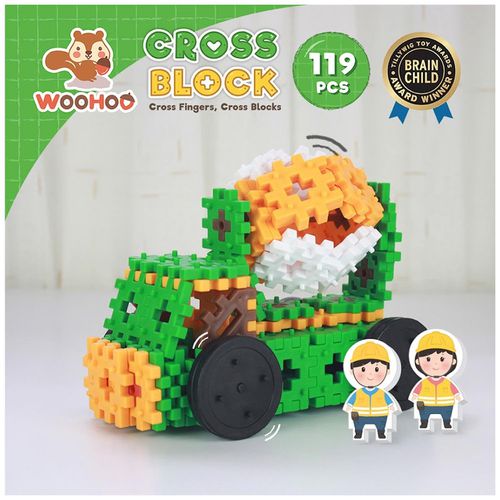 WOOHOO - CROSS BLOCK 心心積木交通組 - 水泥攪拌車-119PCS