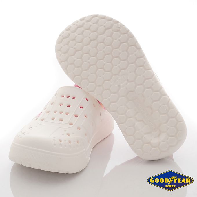GOODYEAR - 台灣製GOODYEAR後踩水陸洞洞鞋(中小童段)-休閒鞋-白