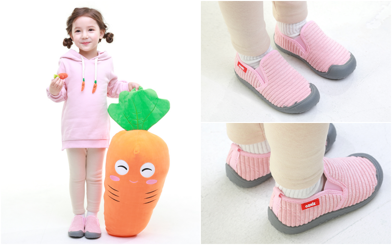 韓國 OZKIZ - (剩14cm)絨布超防滑兒童休閒鞋/室內鞋-黑