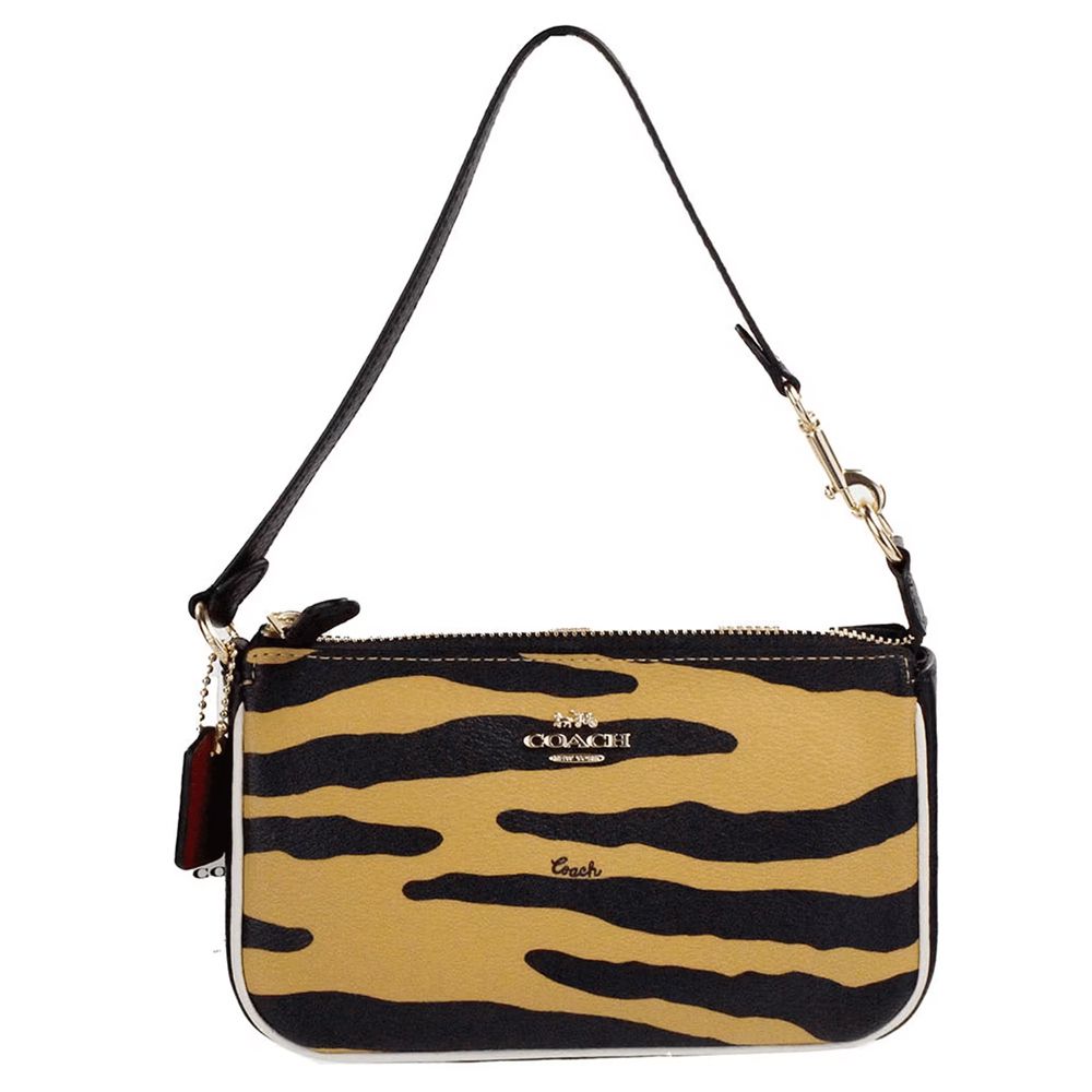 印花拉鍊肩背包 (虎紋)