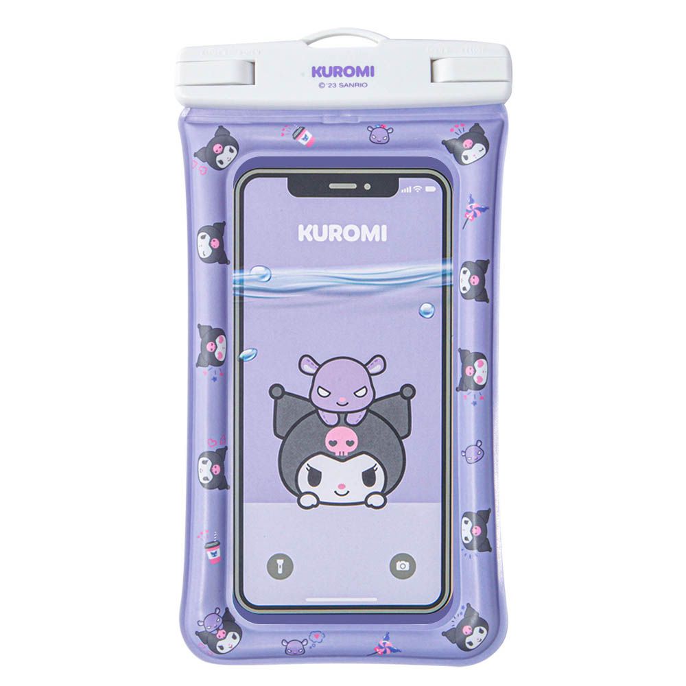 IPX8卡通圖案手機防水袋-卡通人物庫洛米-紫 (22X10.5cm)