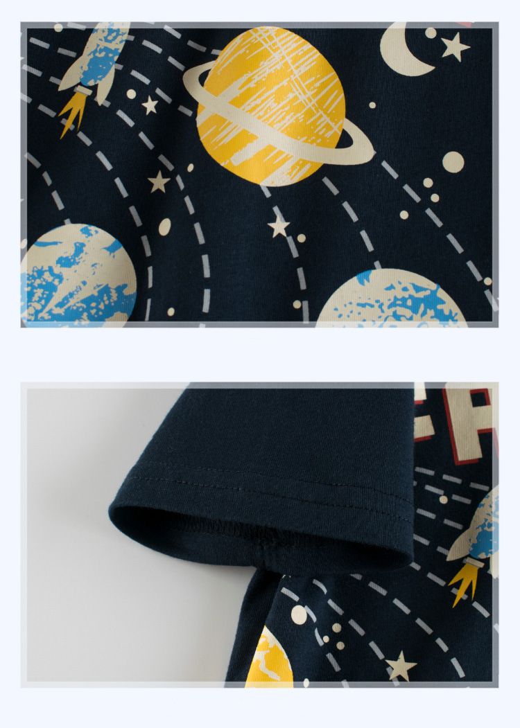 短袖棉T-銀河系探險-深藍色