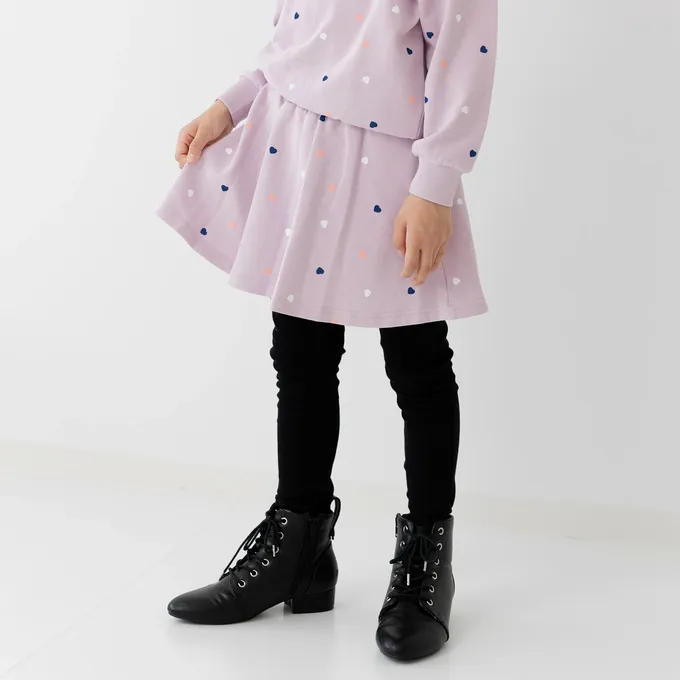 日本 Chil2 - 舒適彈性印花褲裙-小白花-水藍