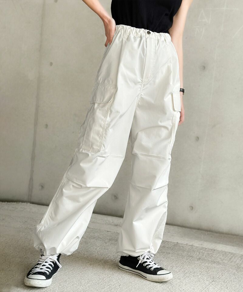 日本 Classical Elf - 美式休閒多口袋抽繩工裝褲-軍綠