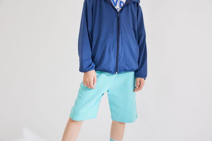 韓國 INDIVIDUEL - 好搭配休閒風五分褲-米灰