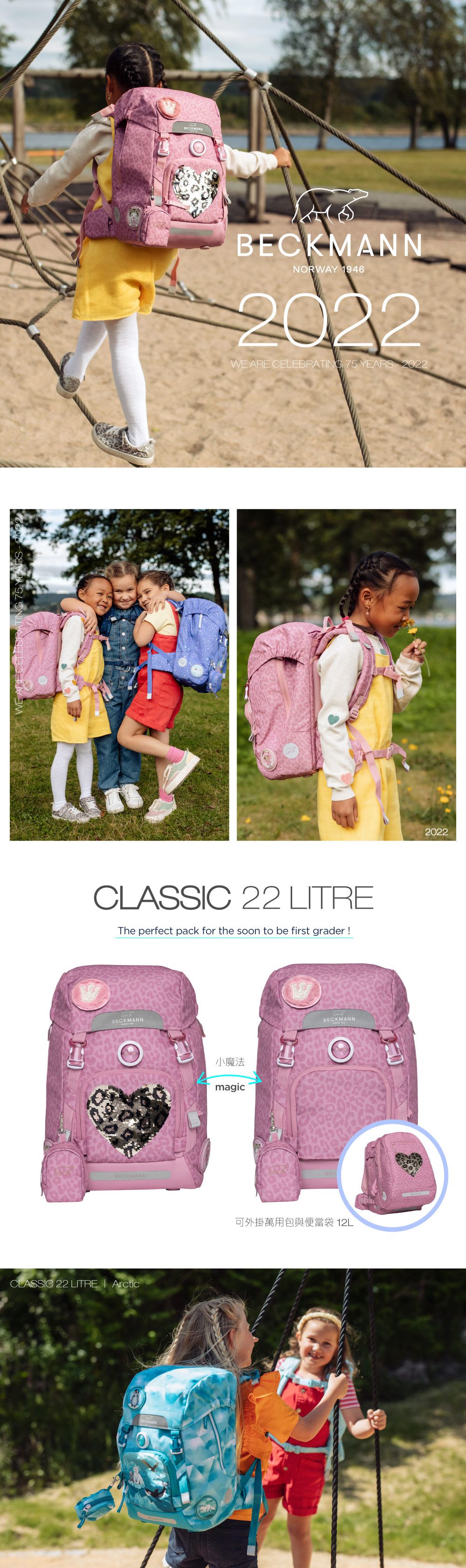 Beckmann - Classic 兒童護脊書包 22L-夢幻獨角獸 4.0