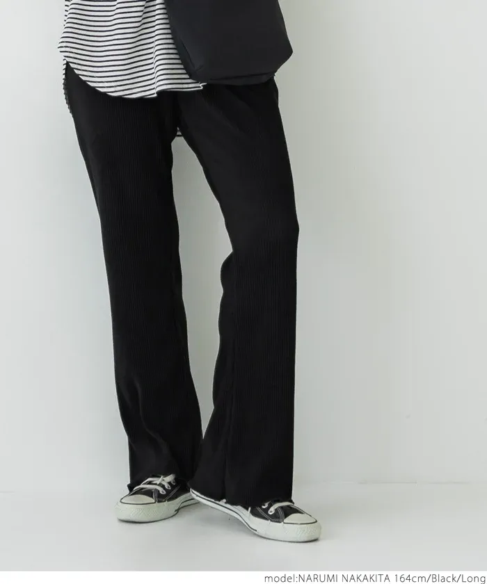 日本 COCA - 秋冬款燈芯絨百搭寬褲-酒紅