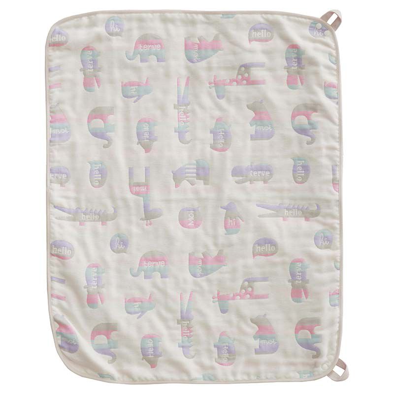 akachan honpo - 多用途6層棉紗被-動物-淺卡其色 (70x85cm)