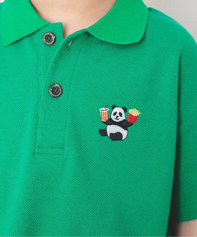 日本 BREEZE - 童趣動物刺繡短袖POLO衫-滑板鴨-深藍