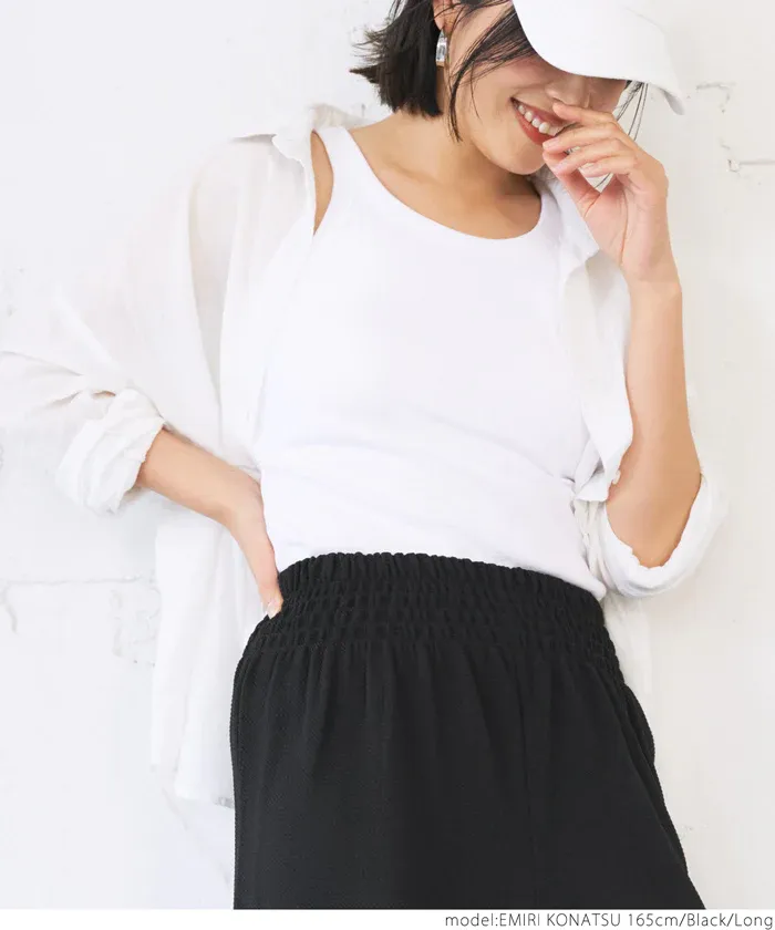 日本 COCA - 速乾彈性 垂墜感修身寬褲-灰棕