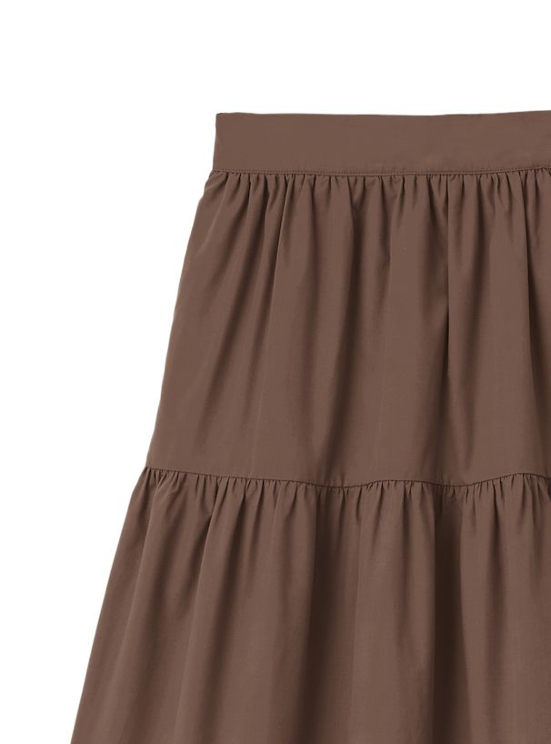 日本 GRL - 文藝百搭層次蛋糕長裙-象牙杏