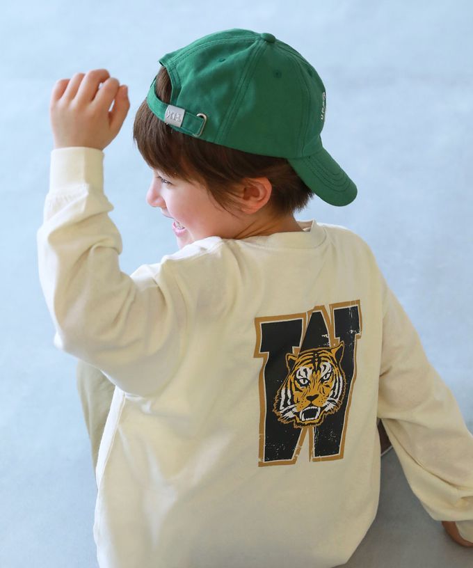 日本 devirock - 100%棉 印花寬鬆長袖T恤-方形英文標語-紫