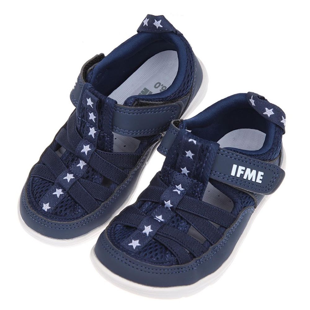 日本IFME - 元氣軍藍兒童機能水涼鞋-深藍色