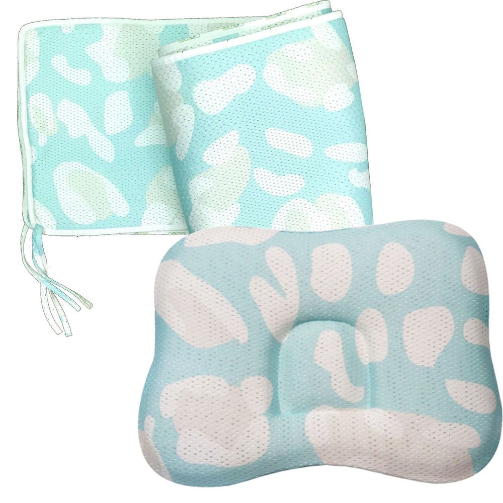 COMFi - 透氣嬰兒定型枕+透氣床圍-( 0~18個月)-薄荷綠