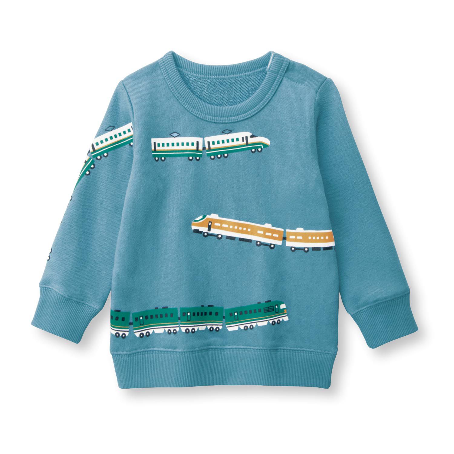 日本千趣會 - (小童) 純棉裏毛長T-復古汽車-綠