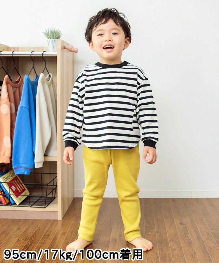 日本 BREEZE - 正反OK！圓領百搭長袖大學T-橫條紋-黑白