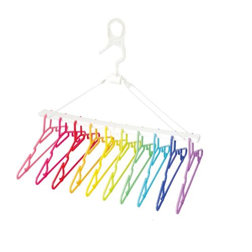 日本代購 - 熱銷定番 SUNNY系列彩虹可折疊衣架-10件衣架組 (55x38x50cm)
