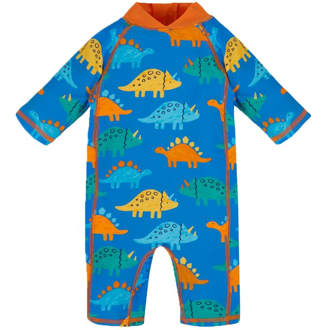 英國 JoJo Maman BeBe - 嬰幼兒/兒童連身式防曬泳裝-恐龍家族