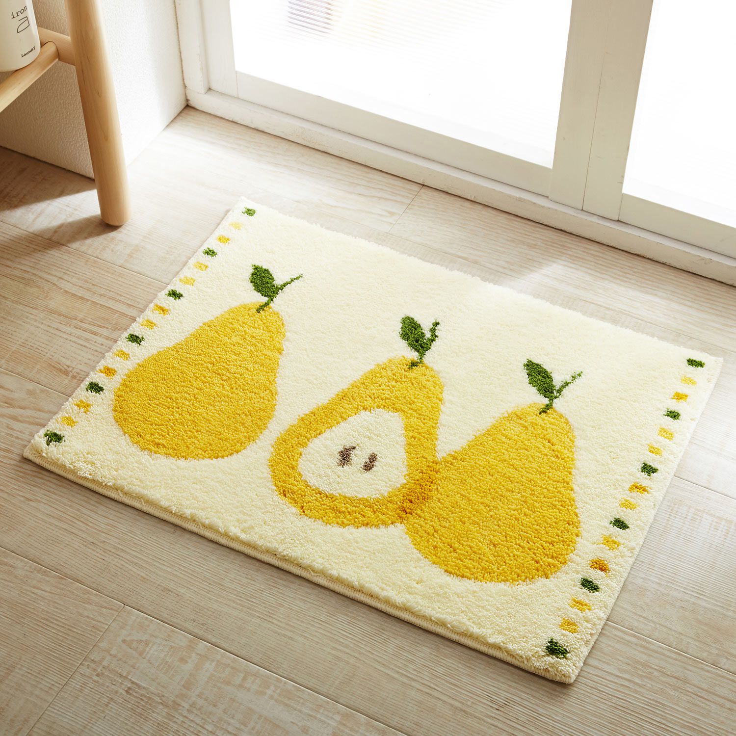 日本千趣會 - 日本製 抗菌防臭吸水腳踏墊(浴室/玄關)-西洋梨-黃 (40x55cm)