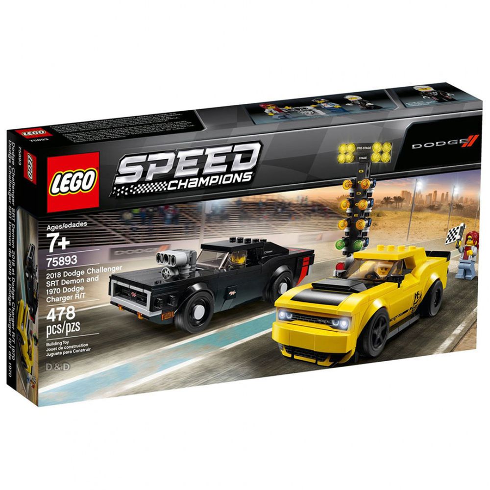 樂高 LEGO - 樂高 SPEED CHAMPION 賽車系列 - 2018 Dodge Challenger SRT Demon and 1970 Dodge Charger R/T 75893-478pcs