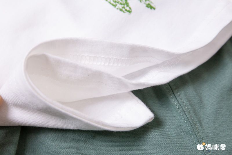 恐龍純棉短袖上衣短褲套組-白Ｘ綠